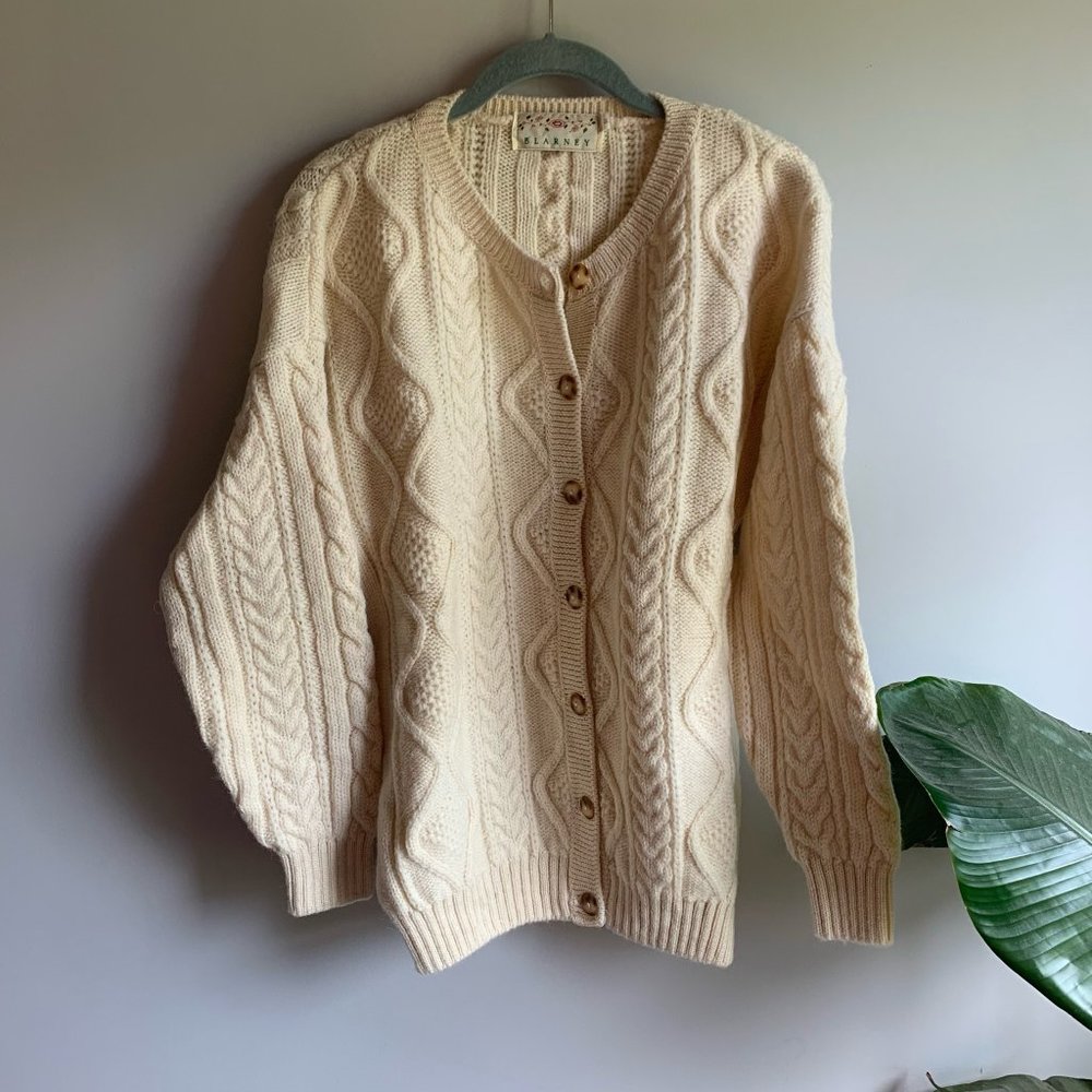 VTG Blarney Woolen Mills Irish HandKnit Cardigan M